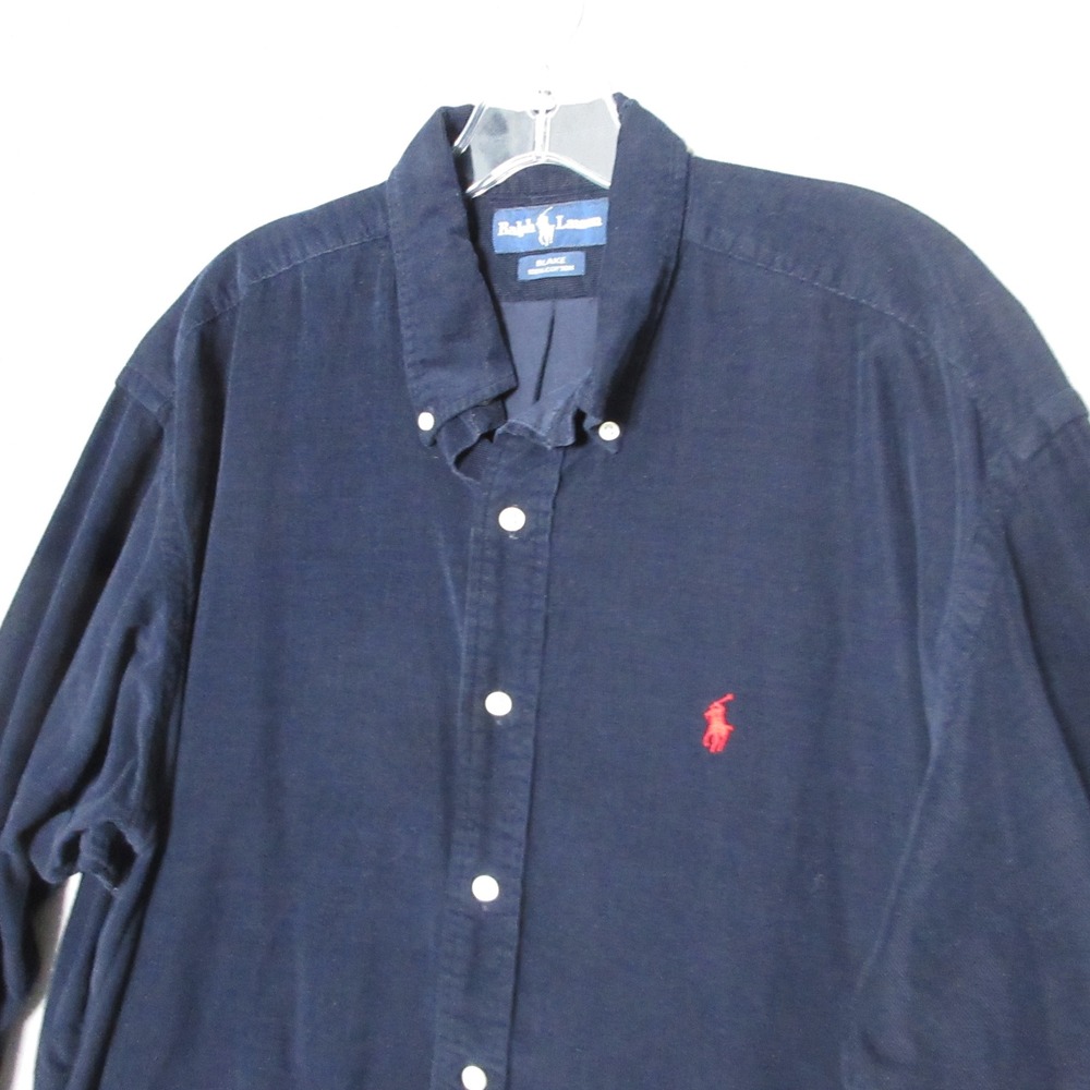 Vintage Ralph Lauren Shirt Blake Blue Corduroy 90s Preppy Button Up Hamptons